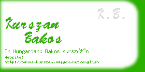 kurszan bakos business card
